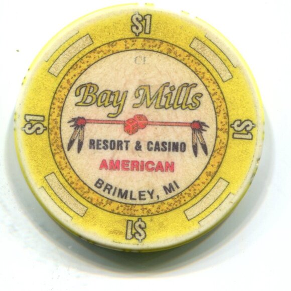 Bay Mills Resort & Casino Brimley, MI $1 Gaming Chip (b692-5) - Picture 1 of 1